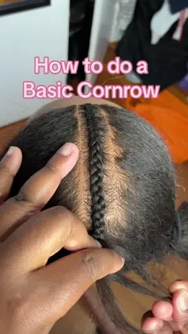 How to do a basic cornrow for beginners, non stitch without weave  ✨The Glamtician  #cornrow #cornrows #cornrowsbraids #cornrowstyles #cornrowbraids #braidtutorial #braidstutorial 