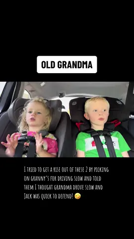 I tried to get a rise out of these 2 by picking on granny’s for driving slow and told them I thought grandma drove slow and Jack was quick to defend! 🤣 I love to poke and play with them to see how I can get the stirred up. I always joke around about how old grannys drive slow.  #jackofthesouth #content  #funnyvideos #kidssayfunnythings #southernaccent #viral #Siblings #southern #contentcreator #influencer #southerncharm #funny #comedy #entertainment #farmer #farming #tractor 
