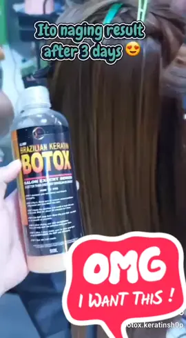 Result after 3 days 😍😍😍  NO MORE REBOND NA TALAGA..  BOTOX LANG SAPAT NA.. 