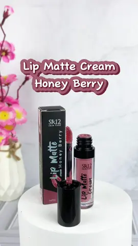 Lip matte cream Honey Berry #rekomendasi #lipmatte #lipcream #lipmattecreamsr12 #transferproof #lipstick #makeup 