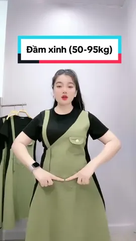 Đầm kaki trà xanh mát cha #phoidoxinh #ươc_duoc_len_xu_huong #conhobigsize #fyp #béo #bigsizenu #chubby #dambigsize 
