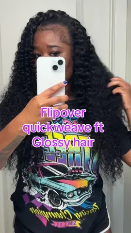 Watch me do this flipover quickweave using Glossy Hair 🙌🏾 I’ve been feening to do this style before the summer ended 😻 This is their “WET AND WAVY DEEP WAVE” hair ! Do yall see the blend of my natural hair and this hair ? Oh okayy ! Run don’t walk to your local beauty supply 🗣️#flipoverquickweave #glossyhair #blackhairtiktok #houstonhairstylist #blackhairstyle #hairtutorial #blackgirltiktok #hairinfluencer  