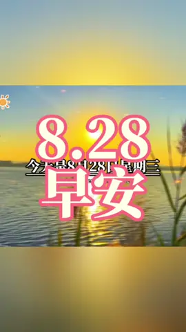 8月28日星期三，农历七月二十五，早安! #早安祝福 #早安 