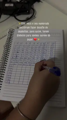 Iniciando o desafio dos 200 depositos! Já no incio amei demais! Agora, daqui um ano, atualizo vocês se deu tudo certo hahahahaa ❤️ #desafio #guardardinheiro #caixinhavirtual #amor #planejamentos 