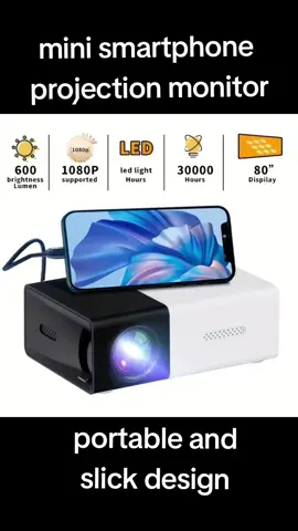 portable mini film projector in bedroom  for  cellphone wall screen movie Android spotlight smart  Bright 3000+ Lumen HD Mini Projector – Portable, 3D-Ready, Multi-Device Compatible, with Remote! #affortalble  #smartphone #miniprojector  #gadget  @Jona @Marbel @Akkut C 