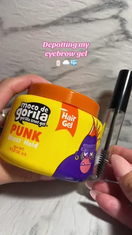 Gorilla snot is such a good brow gel🫶🏼🫶🏼 I recommend depotting it into a smaller container!! #depotting #browgel #gorillasnot #gorillaglue #asmr #asmrsounds #beauty #diymakeup #hairgel 