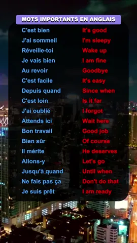 Mots Importants En Anglais💪💪💪 #anglais #coursdanglais #anglaisfrancais #anglaisfacile #learnfrench #learnenglish #englishlesson #englishlesson #englishspeaking #englishteacher #vocabulary 