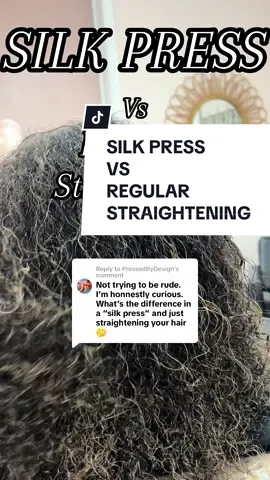 Replying to @PressedByDesign the difference between the two really comes down to technique and products. There are way more steps and care that go into a silkpress which is why the service typically costs more at the salon.@TYMO BEAUTY US #silkpress #silkpressexplained #silkpressedhair #flatiron #qualitytools #clarify #rehydrate #goldrushchallenge #tiktokshop #vacayreadybeauty #augustfinds #treasurefinds 