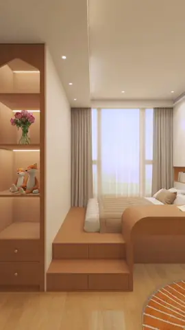 Thiết kế phòng ngủ trẻ em 9m2, đáp ứng đủ 3 chức năng giường + bàn + tủ đựng đồ 😍 #noithatphongngu #phongngutreem #noithatbhcom 