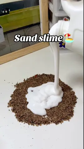 slime +sand🏖 it is the perfect activity making sand slime in summer 🏝 slime #duckduckslime #fyp #slimeasmr #slimetutorial #waterslime 