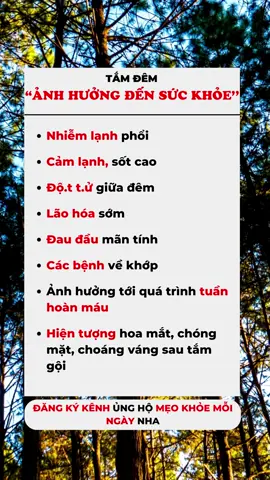 Ảnh hưởng của việc tắm đêm | Mẹo Khoẻ Mỗi Ngày #sứckhoẻ #xuhuong #sức_khỏe_là_vàng #sưckhoe247 #sứckhoegiadinh 