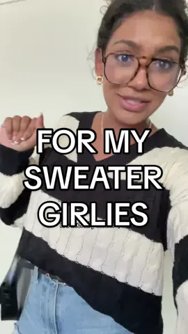 Sweater girlies! This ones for YOU🤍 #sweaterweather #sweaterstyle #tiktokshopsweater #stripedsweater #comfycuteoutfit #oversizedsweater #fallsweaters #musthavesweaters #fallfashionessentials #fallfashiontrends 