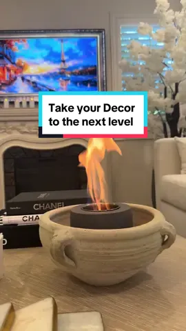 Here’s your sign to cozy up your decor.  #demure #demuredecor #fyp #firepit #indoorfirepit #homedecor 