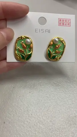 Real Pearl! With oil painting! Retro Style! New Trend this year!#earrings #jewelry #pearl 