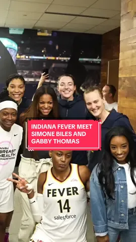 squad was hype to meet @Simone Biles & @Gabby Thomas #WNBA #indiana #basketball #indianafever #simonebiles #gymnastics #gabbythomas #track 
