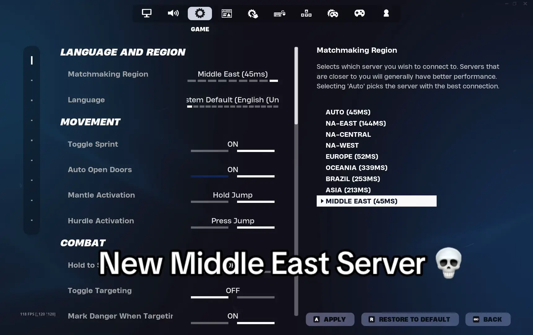 New Middle East servers added! 😍💀😮‍💨 | #viral #fyp #foryou #fortnite #server #epic #games #egypt #ping #fyppppppppppppppppppppppp #thankyou #lethimcook 