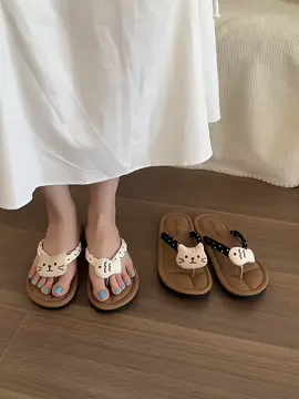 Dép Tông Nữ Xỏ Ngón Sticker Mèo Cá Đi Biển #maxlovestore #depdibien #depmeoca #sucmeoca