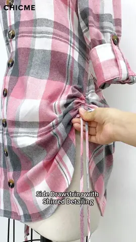 Turn heads in our plaid print shirt dress🌸 #chicme #OOTD #fashion #dealsfordays #fallfashion #TikTokShop #fall #outfit #shopping #TikTokFashion #dress #shirtdress 