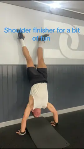 Finish your shoulder workout with something a bit different, hand stand push-ups. #ShoulderDay #WorkoutRoutine #StrengthTraining #UpperBodyWorkout #GymLife #fitat38 #gym #GymTok #gymmotivation #gymrat #gymshark #fitfam #nopainnogain #GymLife #fitnessmotivation #gains #gymlover #crossfit 