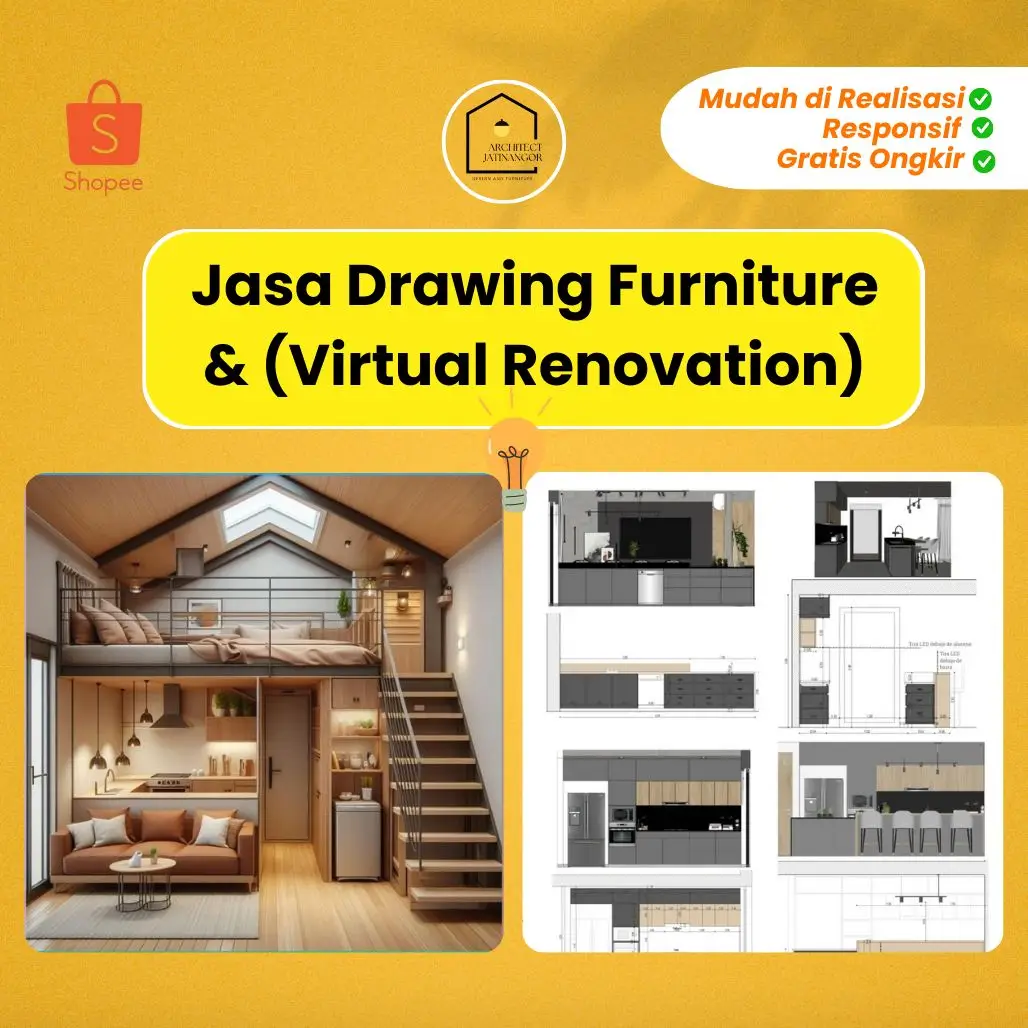 Jasa Drawing Furniture, Virtual Renovation, Render Furnitur Realistis #arsitek #jasadesain #desainrumah #rab #bangunrumah #virtualrenovation 