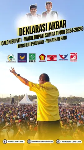 Hari Ini Kamis, 29 Agustus 2024 - Saya Menghadiri Deklarasi Akbar Calon Bupati Dan Wakil Bupati Sumba Timur (Umbu Lili Pekuwali &  Yonthan Hani) di lapangan Rihi Eti Prailiu, Semoga Tuhan dan Leluhur Senantiasa Memberkati Niat Baik Kita Semua. #ayobangunntt  #mengabdilewatkinerja  #melkilakalena  #mll  #bangmelki 