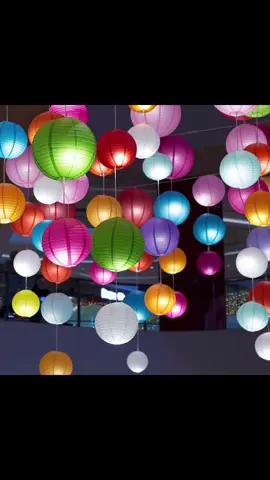 Đèn tròn giấy lụa nhiều màu sắc trang trí Tết. #denlong #tettrungthu #trangtritrungthu 
