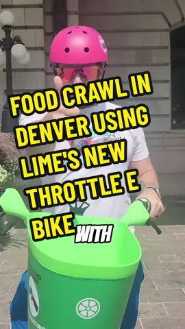 Food Crawl in Denver using Lime's NEW Throttle E-Bike! Get around the city faster by using code: LIMEWITHFOODDUDE to get 10 minutes off your first ride! Have fun and be safe! 💚🚲 #ad #Denver #Foodie #transportation 