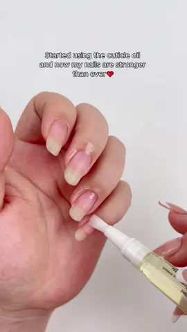 My nails are stronger than ever❤️#cuticleoil #cuticleoilpens #SelfCare #nailsathome #SelfCare #nailgrowthoil #nailsathome #nailtest #nails💅 #nailartist #notd 