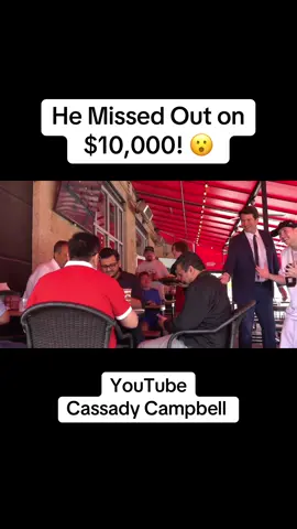 He Missed Out on $10,000! 😮 #foryoupage #4you #fyp #foryou #4youpage #viral #trending #4upage #4u #prank #pranks #giveaway #cassadycampbell #funny 