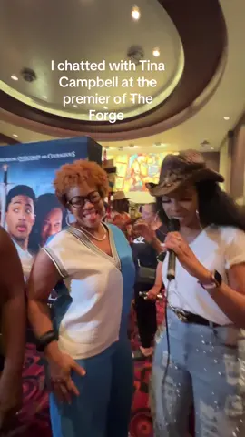 The hilariously funny Tina Campbell live on the Red Carpet at the premiere of @The Forge Movie ( in theaters now) 🔥🔥🔥#live #God #theforge #amc #movie #premier #opening #faith #mustsee 