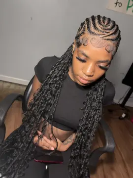 14 Freestyle Stitch Braids + Boho Curls💋💋💋 #fyp #fypシ゚viral #hair #atlantahairstylist #atlanta 