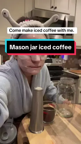 It is so good.  Fresh brewed ice coffee.  Nothing better.  So refreshing. #coffee #icedcoffee #brewedicedcoffee #icecoffeeathome #glasscoffeepot #masonjarcoffee 