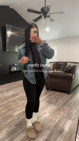 more fall inspos🤎#fyp #foryoupage #viral #fall #fallfashion #jeanjacket #leggings 