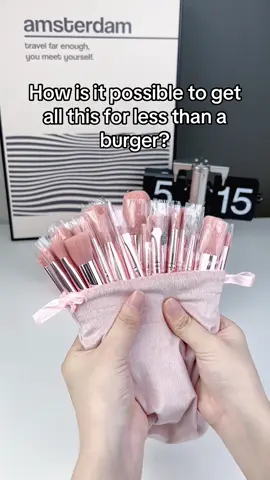 Still shookth about getting 30 brushes, 5 powder puffs, 3 mini sponges, 5 blending sponges, 2 brush cleaners, a bag and more for less than £20 #fyp #makeup #makeupkit #foryoupage