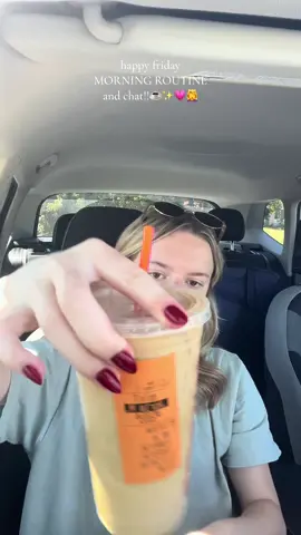 HAPPY FRIDAY!!! Morning Routine💆‍♀️✨☕️ #morningroutine #dunkinorder #fallcoffee #skincare #creatorsearchinsights  @Dunkin'  @itk skincare 