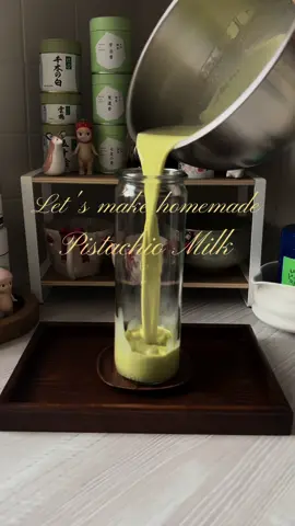 Homemade Pistachio Milk is my forever favorite! 🍵💚🍀🌿  Ingredients: 100 gr Pistachios 400 ml Water 3-4 Dates   1 tsp Vanilla Extract #homecafe #pistachio #pistachiomilk #matchalover #matcha #matchatok #homemade #nutmilk #nutmilkrecipe 