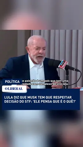 Em entrevista a uma rádio da Paraíba nesta sexta-feira (30.08), o presidente Luiz Inácio Lula da Silva (PT) comentou sobre o mais recente embate entre o bilionário Elon Musk e o ministro do Supremo Tribunal Federal (STF) Alexandre de Moraes, que ameaçou tirar a rede social X do Brasil por ausência de um representante legal da plataforma no país e bloqueou as contas de outra empresa de Musk, a Starlink. Lula criticou o bilionário e disse que ele deve respeitar as decisões do STF. Saiba mais em oliberal.com 📷 Imagem / X / @ eixopolitico #oliberal #amazoniajornal #lula #elonmusk