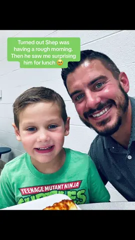 Surprise lunch with shep and Vi at school. Turned out shep was having a rough morning. His teacher said he was struggling today and he saw me and wanted to run to me. When I asked what his favorite part of his day was, he said “you!” 🥹 that was before his teacher talked to me. #kidsoftiktok #dadsoftiktok #MomsofTikTok #kids #fy #fyp #foryou #tiktok @whittysmity 