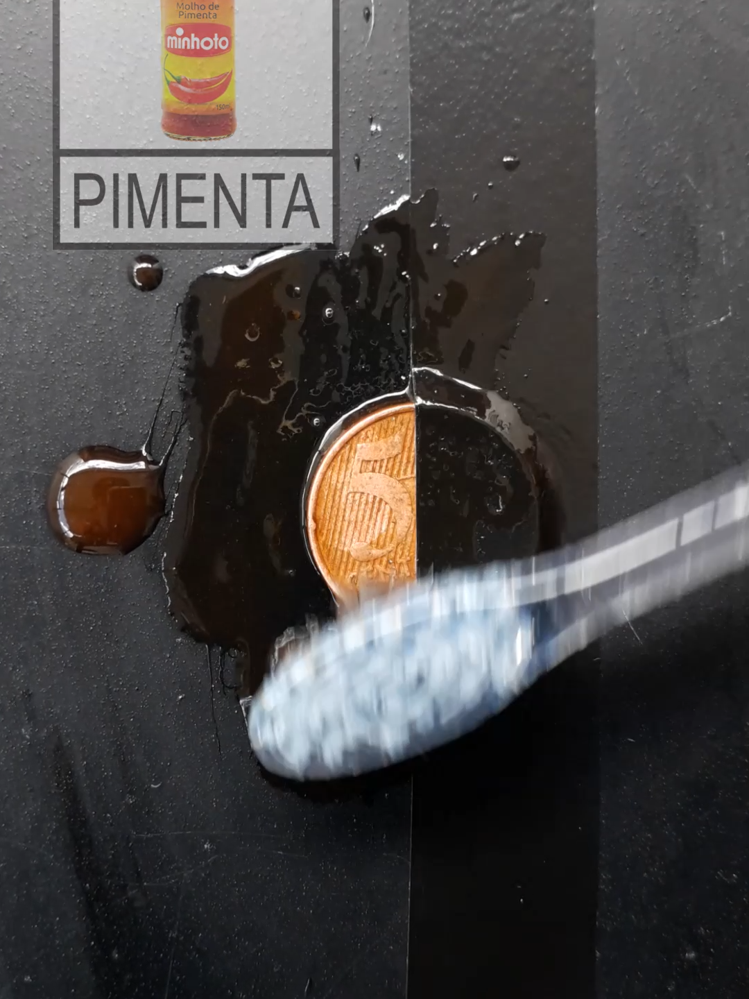 Quantas substâncias conseguem limpar essa moeda? #ciência #experimento #asmr