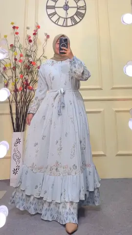 Baby blue motif aslinya lebih cantik 😍 #dresskondangan #gamisplisket #dressplisket #gamiscerutybabydoll #