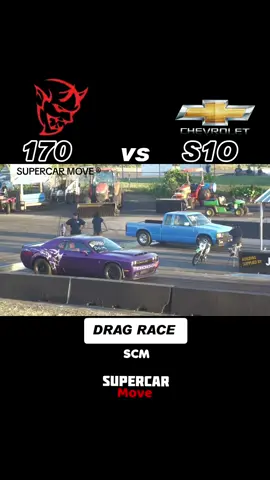 Demon 170 vs Chevy S10 #supercarmove #demon170 #dodgechallenger #chevys10 #chevrolets10 #dragrace #TikTok #corridadearrancada #CapCut #ultimasnoticias #news  #carrosdearrancadas #supercars 
