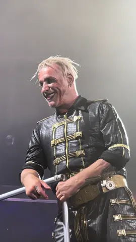 Till smiling to the “Can I still shave you, Till?” sign made by Lina Holmgaard, Copenhagen 05.07.24 ❤️ #rammstein #tilllindemann #concert #tour #viral #foryou 