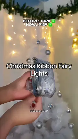Brighten your Christmas Tree with Christmas Ribbon Fairy Lights #christmasribbon #christmastreedecor #christmastreedecorating #christmasdecor #christmasdecorations #fyp #foryou #foryoupage #bermonths #christmas 