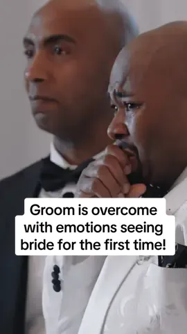 No words needed! Jimmie's expression when Ashley walked down the aisle says it all! Completely speechless and overflowing with emotion. 😭❤️ 🎥: @Aisha  To see more beautifully captured wedding videos by Ama by Aisha head to the link in bio. #groomreaction #cryinggroom #firstlook #emotionalgroom #weddingtears 