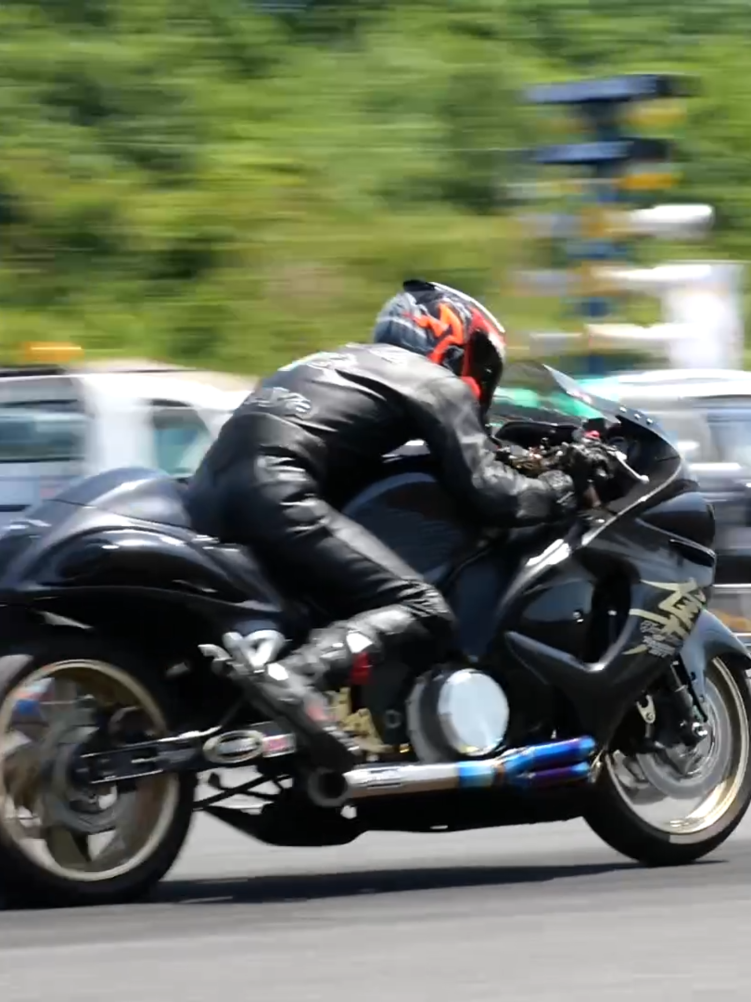 BLACK NOS BUSA 🔥 SUZUKI HAYABUSA GSX1300R 🔥 JD-STER ドラッグレース  #jdster #suzuki  #hayabusa  #ゼロヨン 2024年 茨城県 JARI 城里テストセンターで開催されたモーターサイクルだけのドラッグレースJD-STER 第１戦より！