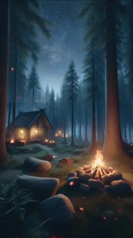 Let's sit by the fire 🔥✨ #digitalarttiktok #digitalart  #slowliving #ambient #escape  #fantasyart #creativeart #starrysky #starrynight #nightsky  #firepit #motiongraphics #motionleap #bookshop #villagelife #cottagecore #cottagecoreaesthetic