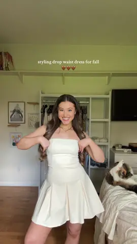 do we like the sweater with it or no lol #fallfashion2024 #dropwaistdress #styling #falloutfits2024 #fallfashiontrends #falloutfits #fallstyle #outfitinspo 