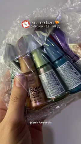 finalmente comprei essa coleção linda 😍💘 eu amei todos os produtos! deixei link de todos na bio 🫶🏼 @Shopee Brasil  #unhas #unhasnaturais #nails #foryou #fyp #esmaltes #comprinhas #daily #asmr #compras #shopee 