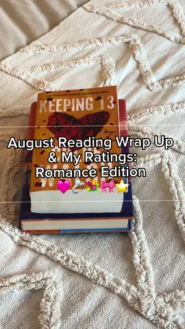 August Reading Wrap Up! It was a month full of romance books🩷 Im back in my romance era ✌🏼#readingwrapup #augustreads #books #BookTok #romancebooks #keeping13 #funnystory #bookrecommendations #CapCut 