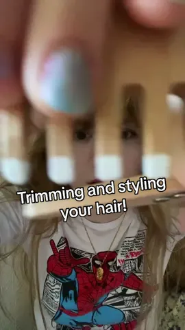 Trimming and styling your hair! #asmr #asmrvideo #foryou #asmrsounds #lofiasmr #asmrtiktoks #personalattention #affirmations 